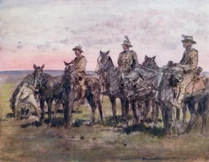 Les fusiliers montés de Nouvelle-Zélande agissant comme éclaireurs - Mortimer Ludington Menpes